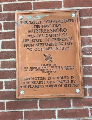 Murfreesboro was the Capital of the State of Tennessee Marker image. Click for full size.