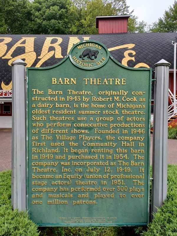 Barn Theatre Marker. Click for full size. Barn Theatre Marker image. Click for full size.