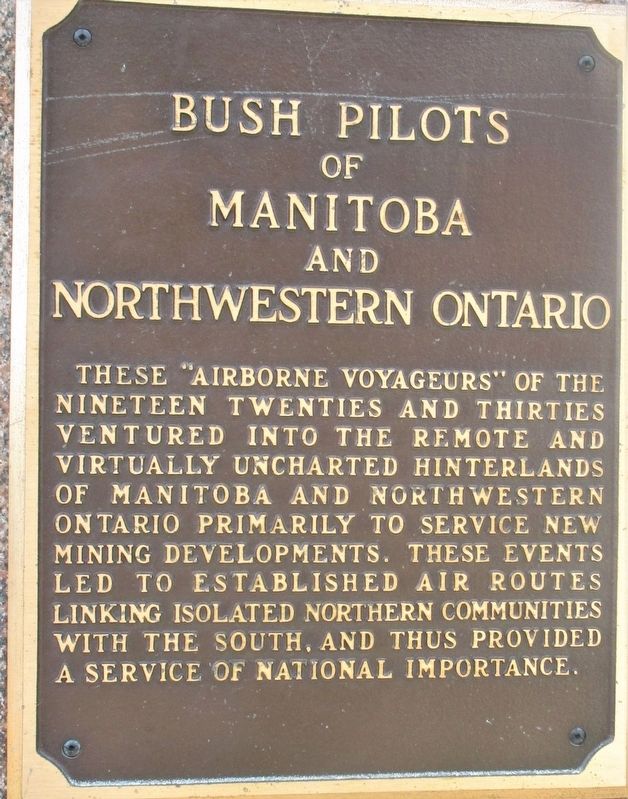 First Airmail Flight in Manitoba Marker image. Click for full size.