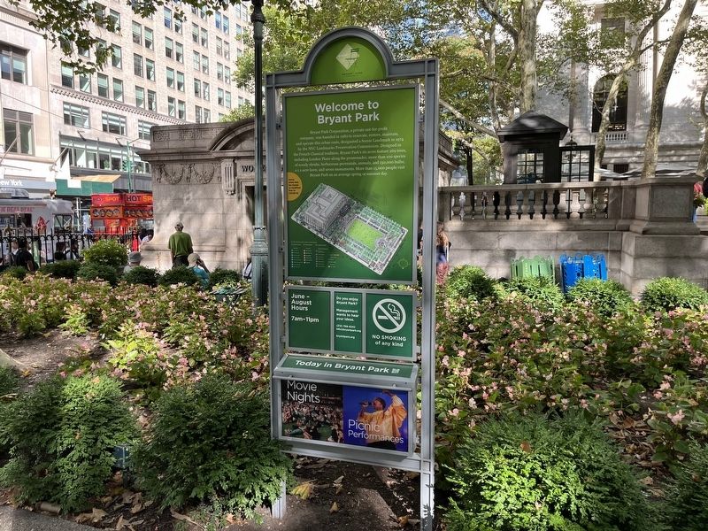 Welcome to Bryant Park Marker image. Click for full size.