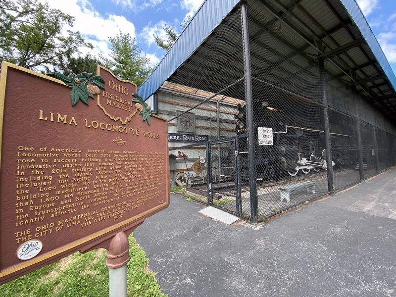 Lima Locomotive Works marker at the Lincoln Park Railway Exhibit image. Click for full size.