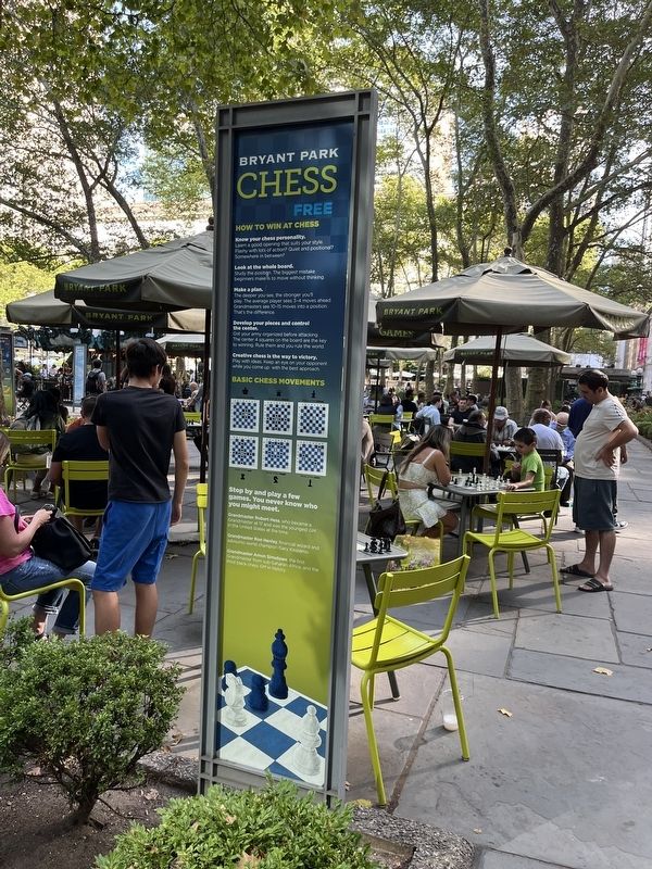 Bryant Park Chess Marker [Front] image. Click for full size.