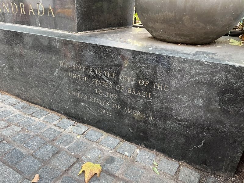 Dedication inscription on the right side of the base image. Click for full size.