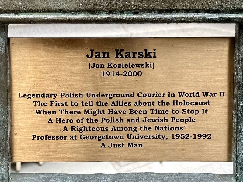Jan Karski Marker image. Click for full size.
