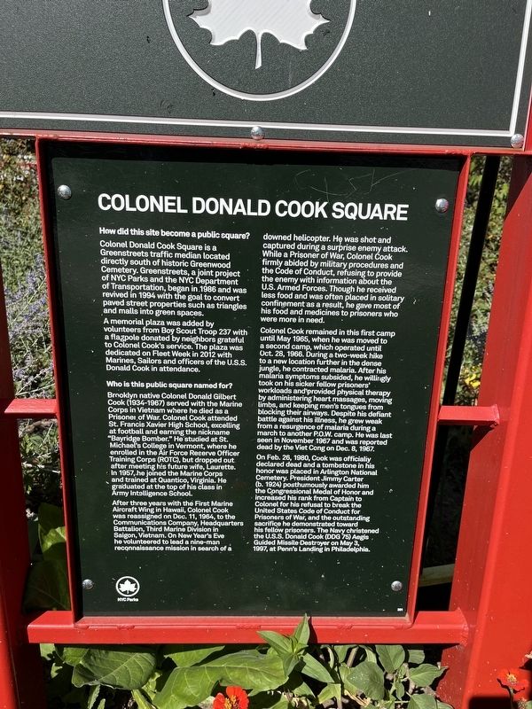 Colonel Donald Cook Square Marker image. Click for full size.