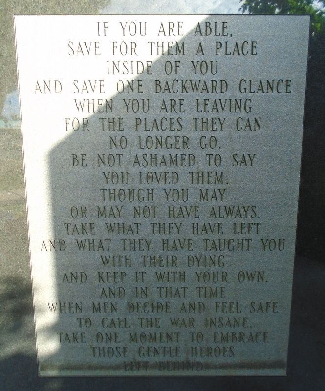 Clarion County Vietnam Veterans Memorial Epitaph image. Click for full size.