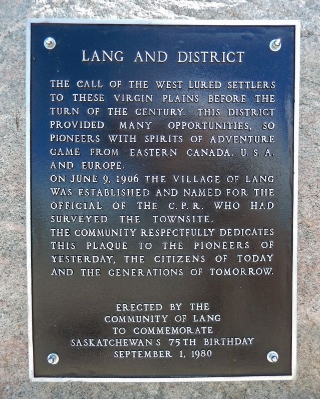 Lang and District Marker image. Click for full size.