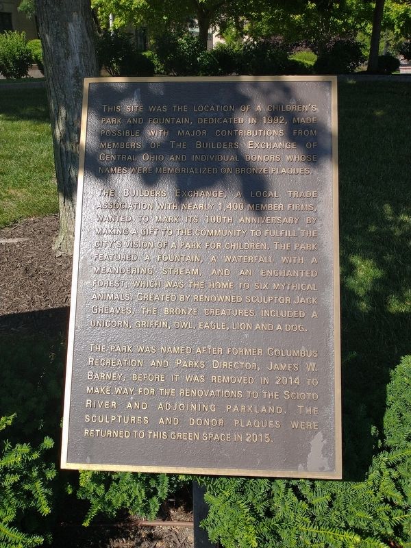 Location of a children's park and fountain Marker image. Click for full size.