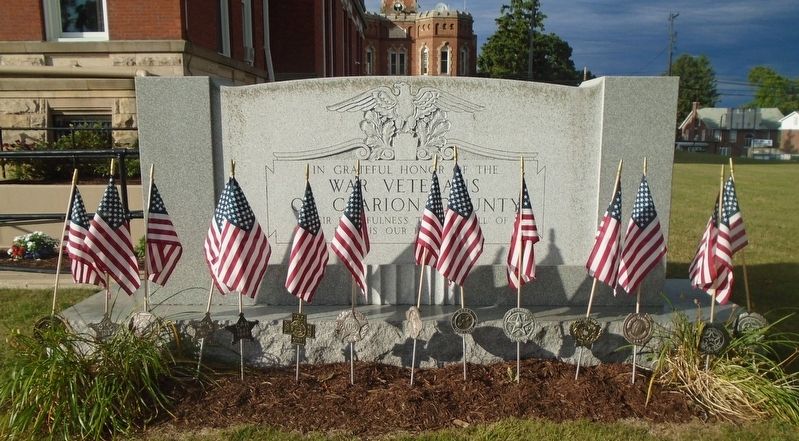 War Veterans of Clarion County Monument. Click for full size. War Veterans of Clarion County Monument image. Click for full size.