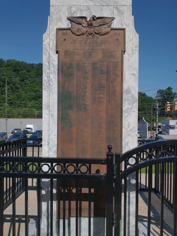 Boone County World War Memorial (Reverse Side) image. Click for full size.