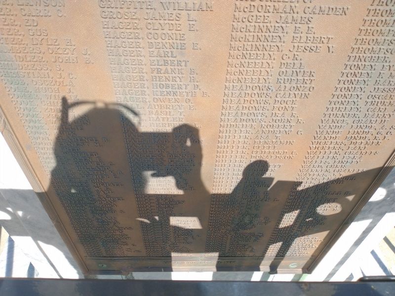 Boon County World War Memorial (Reverse Side) image. Click for full size.