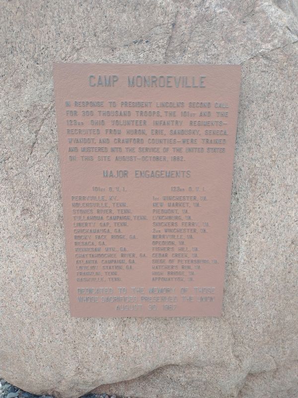 Camp Monroeville Marker image. Click for full size.