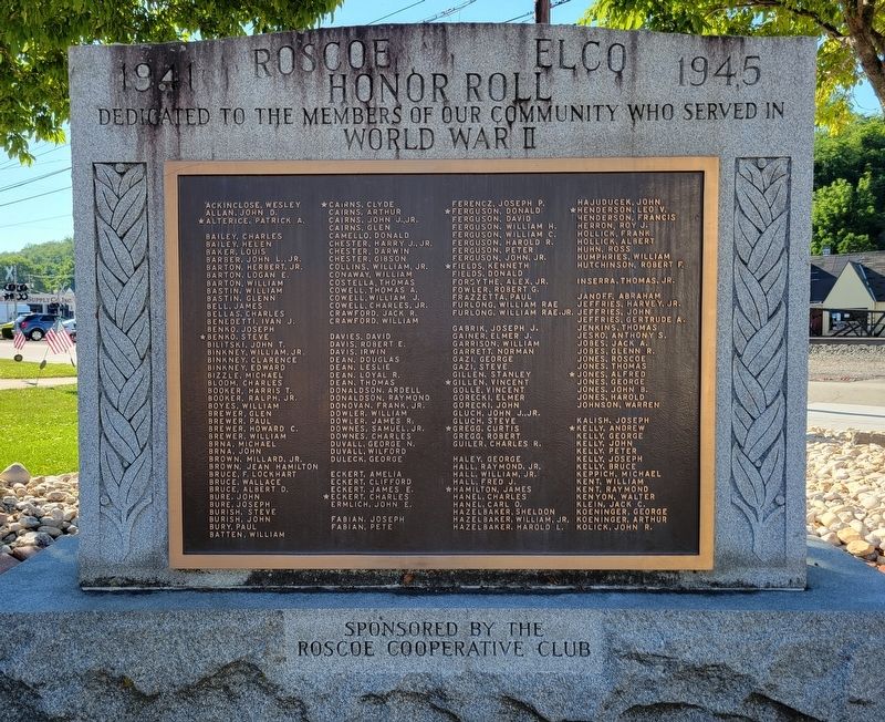 Roscoe Elco Honor Roll Marker image. Click for full size.
