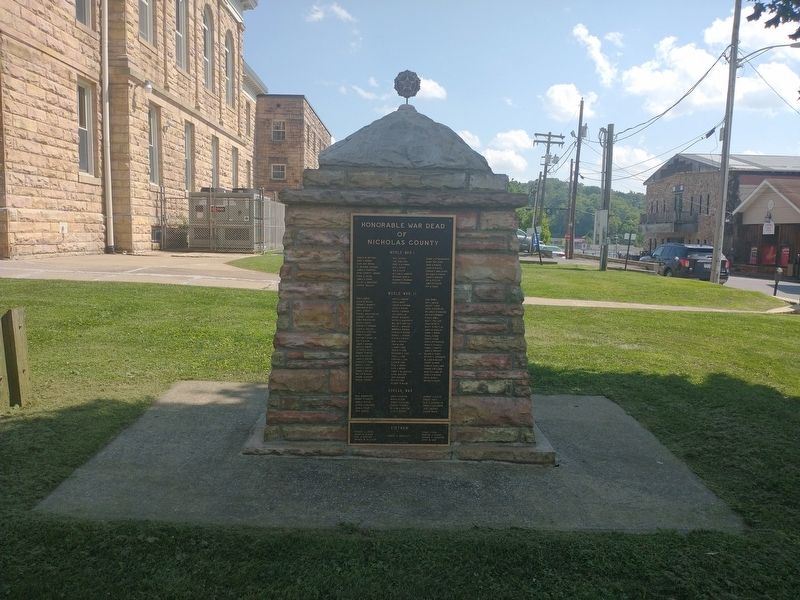 Honorable War Dead Of Nicholas County Marker image. Click for full size.