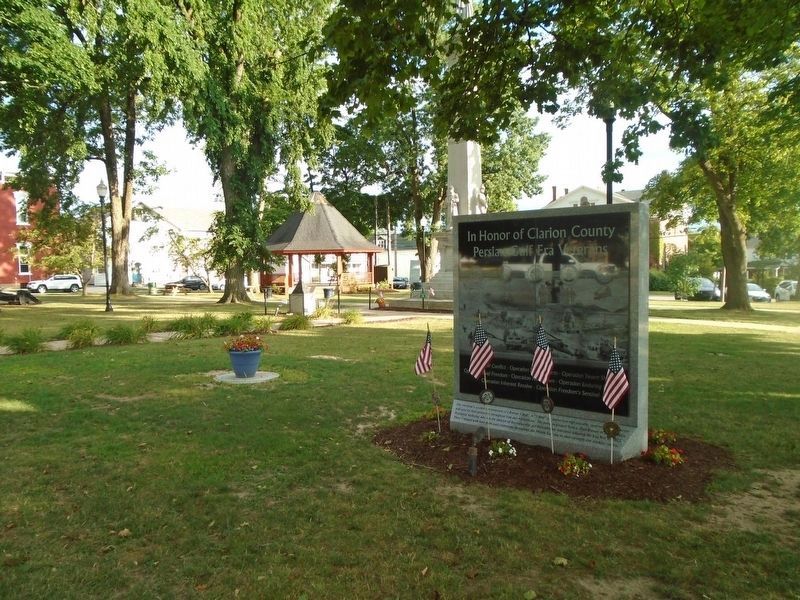 In Honor of Clarion County Persian Gulf Era Veterans Monument. Click for full size. In Honor of Clarion County Persian Gulf Era Veterans Monument image. Click for full size.