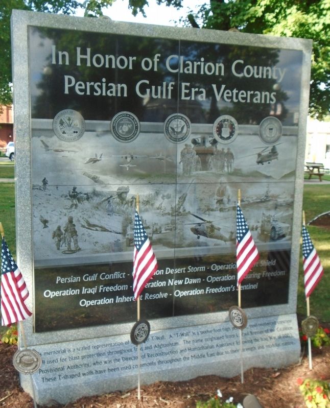 In Honor of Clarion County Persian Gulf Era Veterans Monument. Click for full size. In Honor of Clarion County Persian Gulf Era Veterans Monument image. Click for full size.