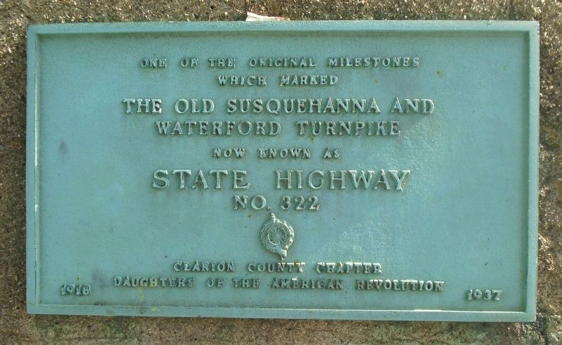Susquehanna and Waterford Turnpike Milestone Marker image. Click for full size.