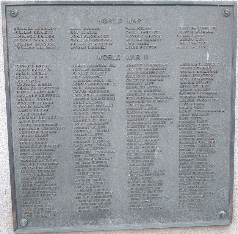 Enon Valley World War I & II Veterans Memorial image. Click for full size.