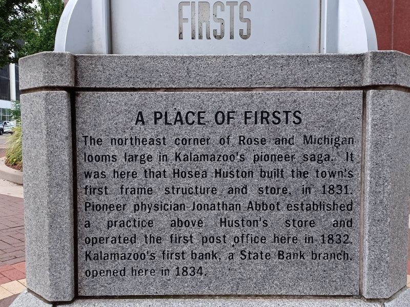 Firsts Marker — A Place of Firsts image. Click for full size.