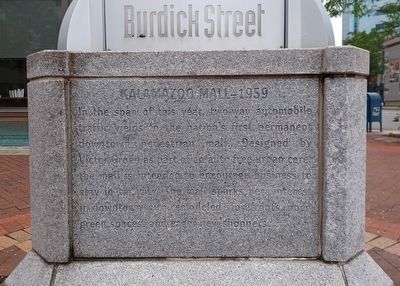 Burdick Street Marker — Kalamazoo Mall—1959 image. Click for full size.