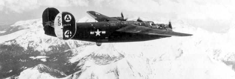A pathfinder B-24 Liberator (serial number 41-28774) of the 450th Bomb Group, 15th Air Force image. Click for full size.
