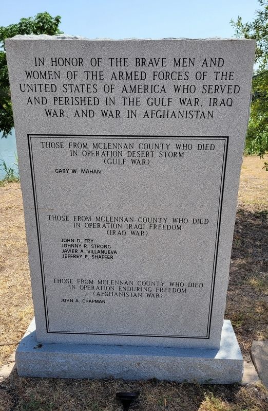 McLennan County Gulf War, Iraq War, and War in Afghanistan Memorial image. Click for full size.