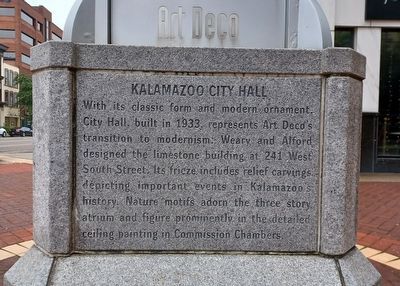 Art Deco Marker Kalamazoo City Hall. Click for full size. Art Deco Marker Kalamazoo City Hall image. Click for full size.