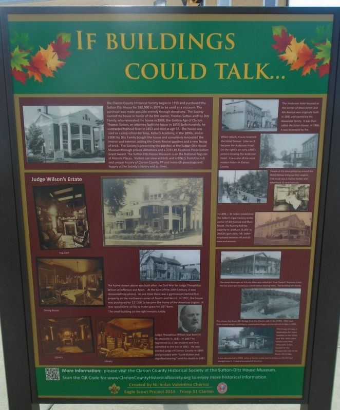 Welcome to Clarion, Est. 1841 Marker (Panel 3) image. Click for full size.