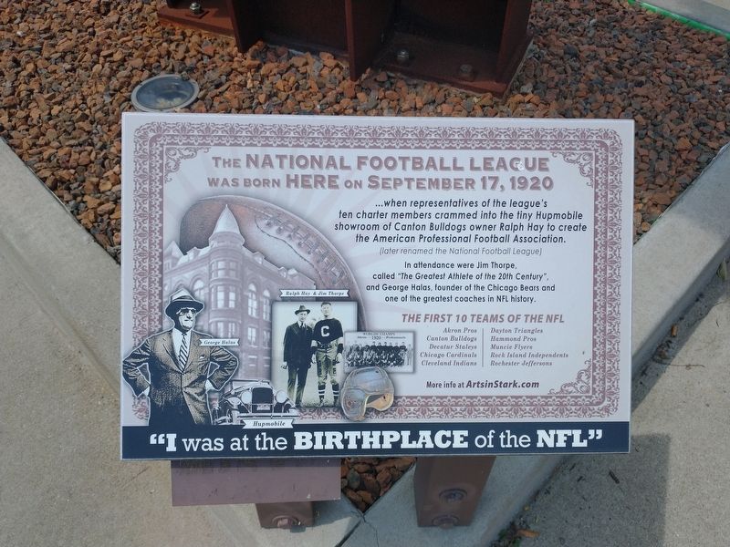 The National Football League Was Born Here on September 17, 1920 Marker image. Click for full size.
