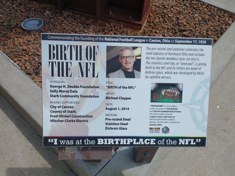 Birth of the NFL Marker image. Click for full size.