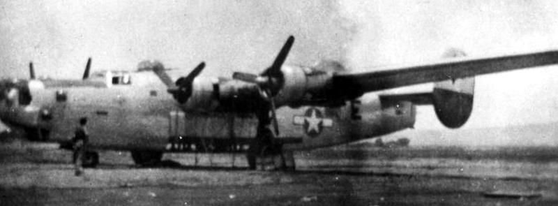 A B-24 Liberator of the 456th Bomb Group, 15th Air Force in Agadir, 1945. image. Click for full size.
