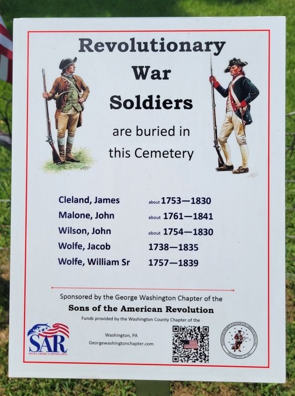 Revolutionary War Soldiers Marker. Click for full size. Revolutionary War Soldiers Marker image. Click for full size.