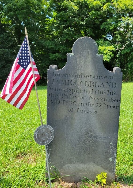 Grave of Revolutionary War Soldier<br>James Cleland. Click for full size. Grave of Revolutionary War Soldier<br>James Cleland image. Click for full size.