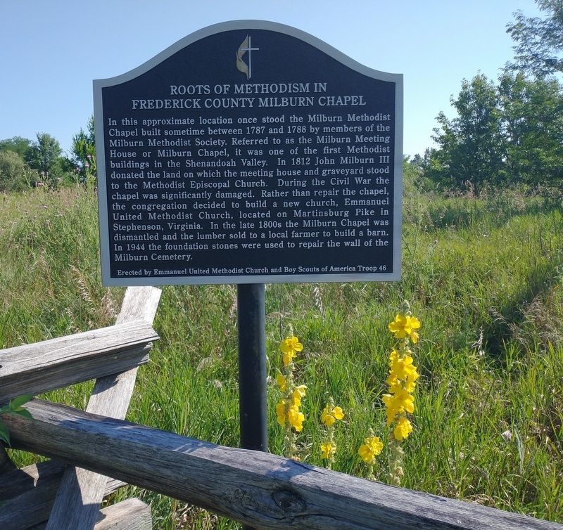Roots Of Methodism In Frederick County Milburn Chapel Marker image. Click for full size.