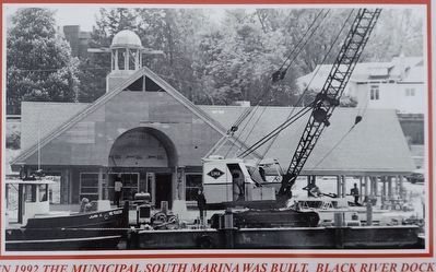 Marker detail: In 1992 the Municipal South Marina was built. image. Click for full size.