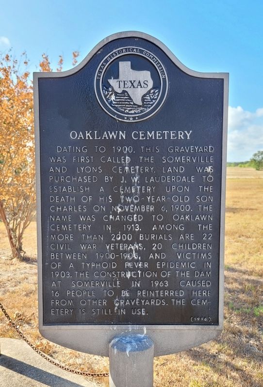 Oaklawn Cemetery Marker image. Click for full size.