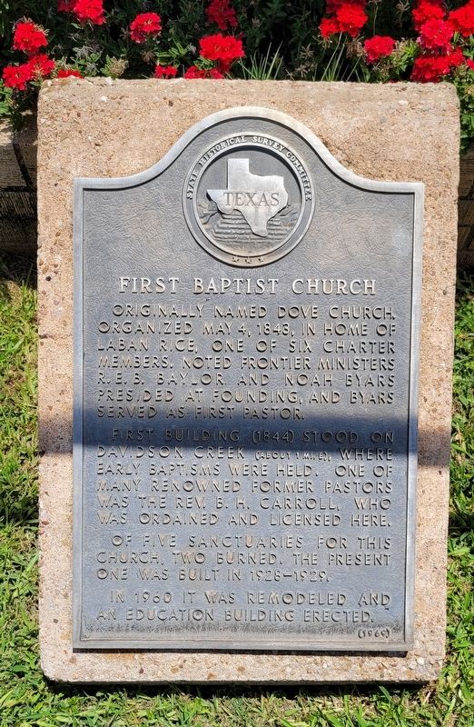 First Baptist Church Marker image. Click for full size.