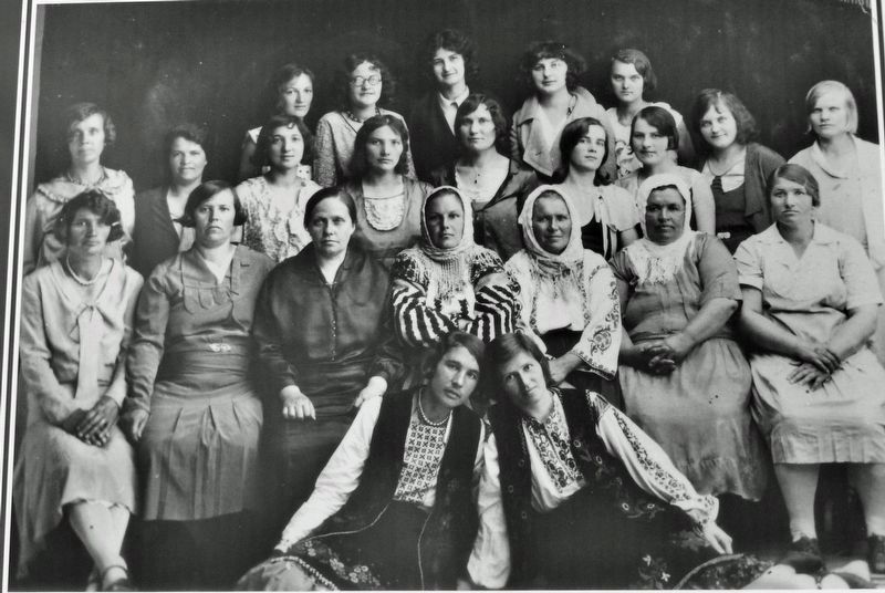 Marker detail: Ukrainian Womens Association of Olha Kobelianska, Smoky Lake, 1930. Click for full size. Marker detail: Ukrainian Womens Association of Olha Kobelianska, Smoky Lake, 1930 image. Click for full size.