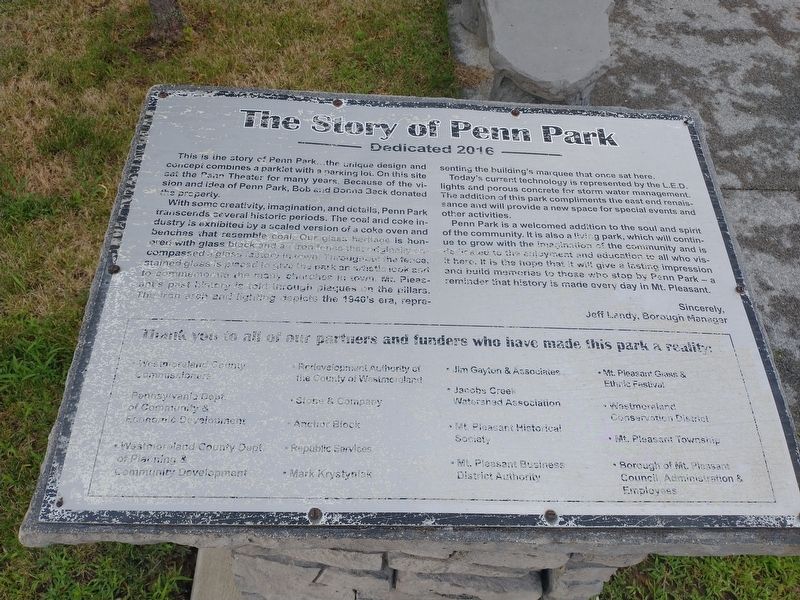The Story of Penn Park Marker image. Click for full size.