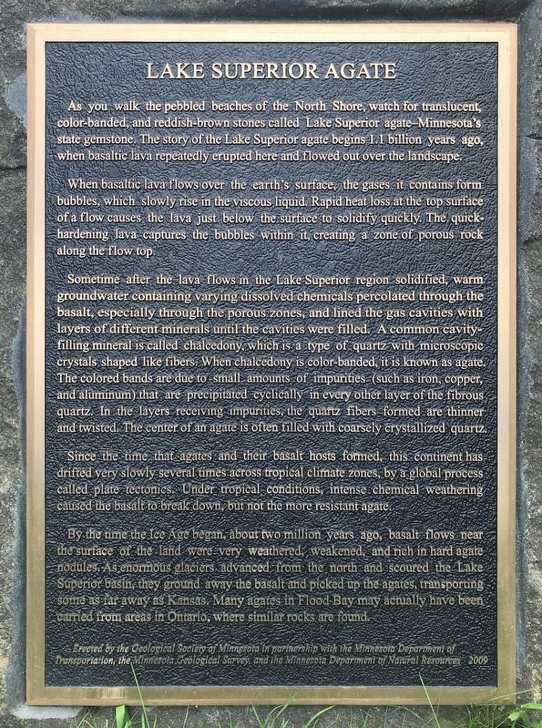 Lake Superior Agate Marker. Click for full size. Lake Superior Agate Marker image. Click for full size.