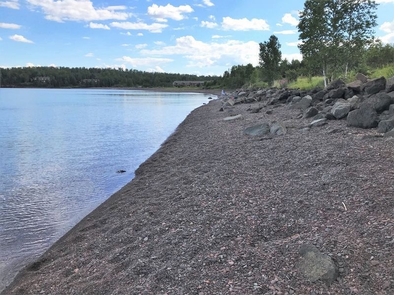 Pebbled beach of Flood Bay. Click for full size. Pebbled beach of Flood Bay image. Click for full size.
