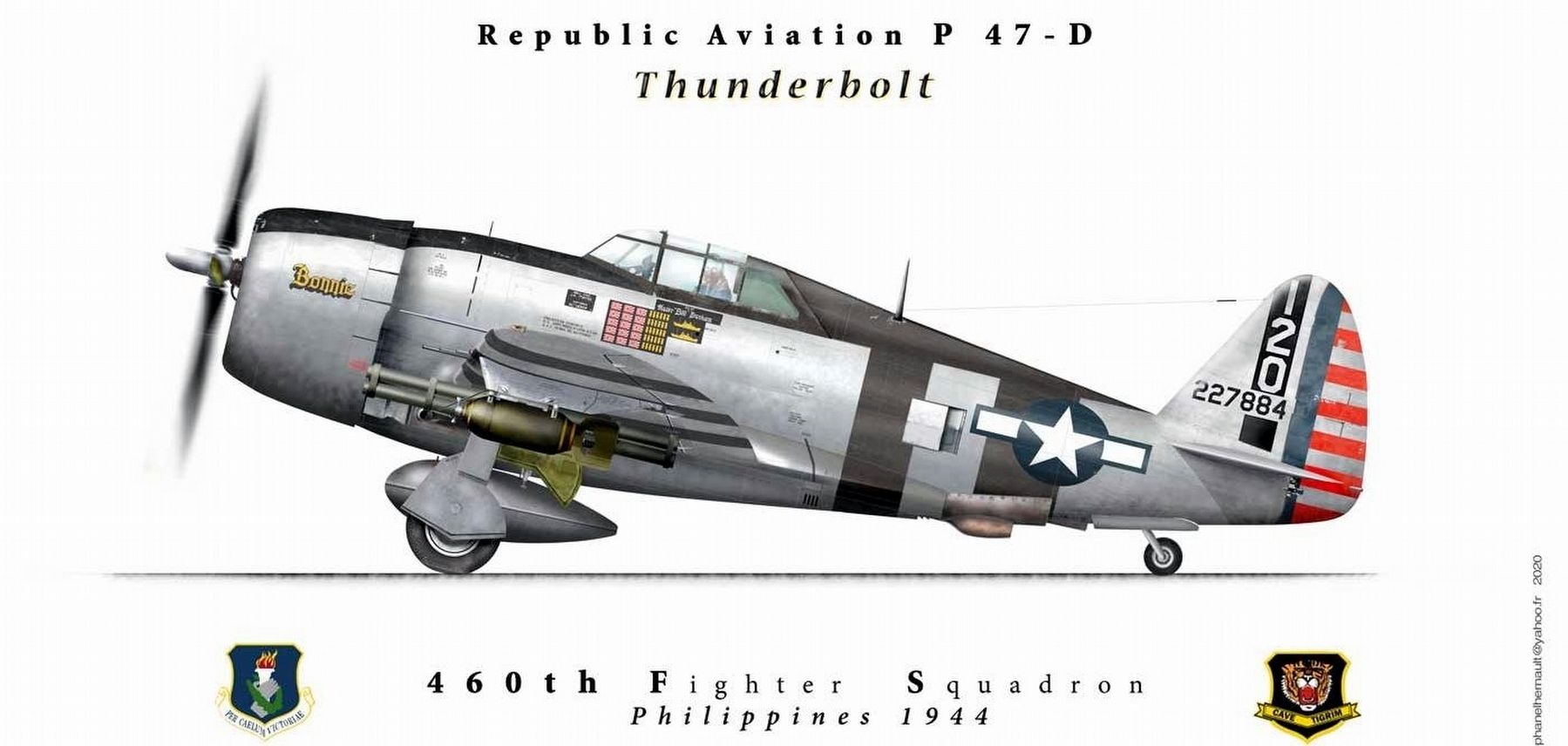 460th Fighter Squadron P-47D image. Click for full size.