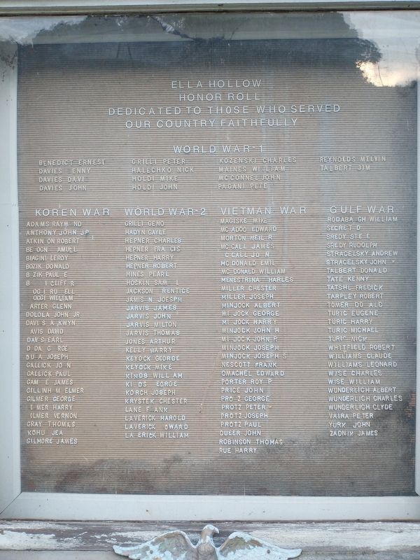 Ella Hollow Veterans Memorial image. Click for full size.