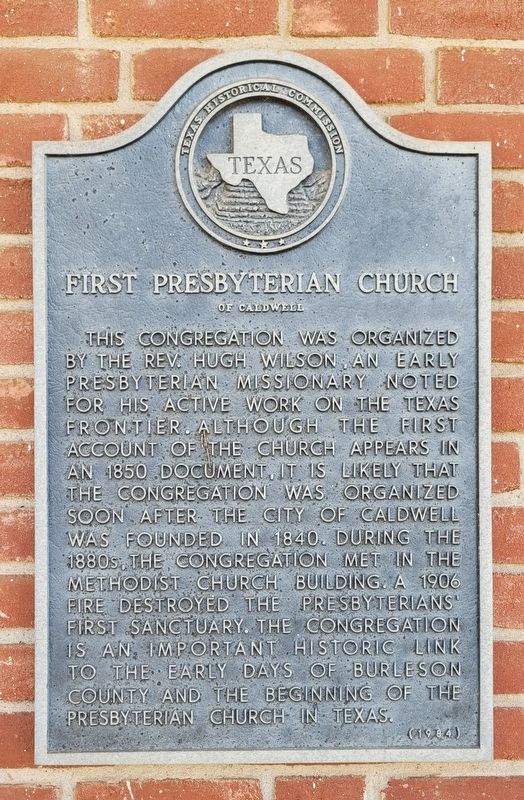 First Presbyterian Church Marker image. Click for full size.