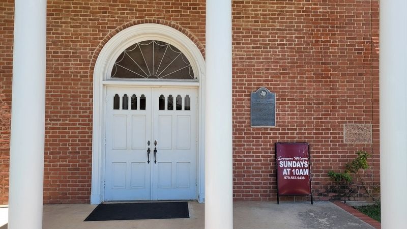 The front entrance to the First Presbyterian Church and Marker image. Click for full size.
