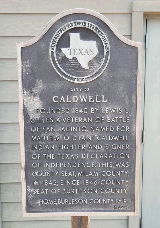City of Caldwell Marker - Old location of marker image. Click for full size.