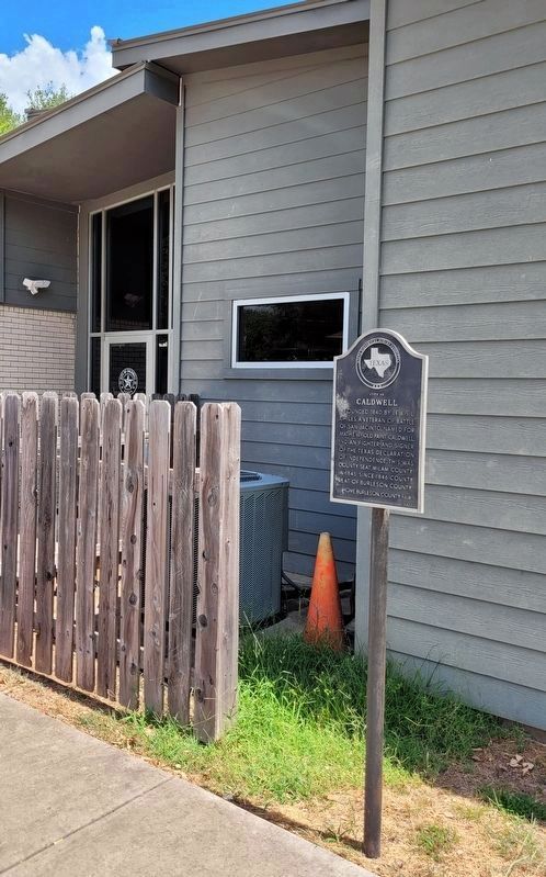 The front entrance to the library and Marker - Old location of marker image. Click for full size.