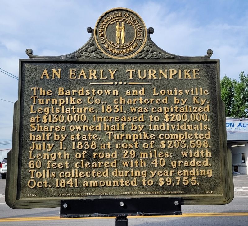 Reverse Side - An Early Turnpike. Click for full size. Reverse Side - An Early Turnpike image. Click for full size.