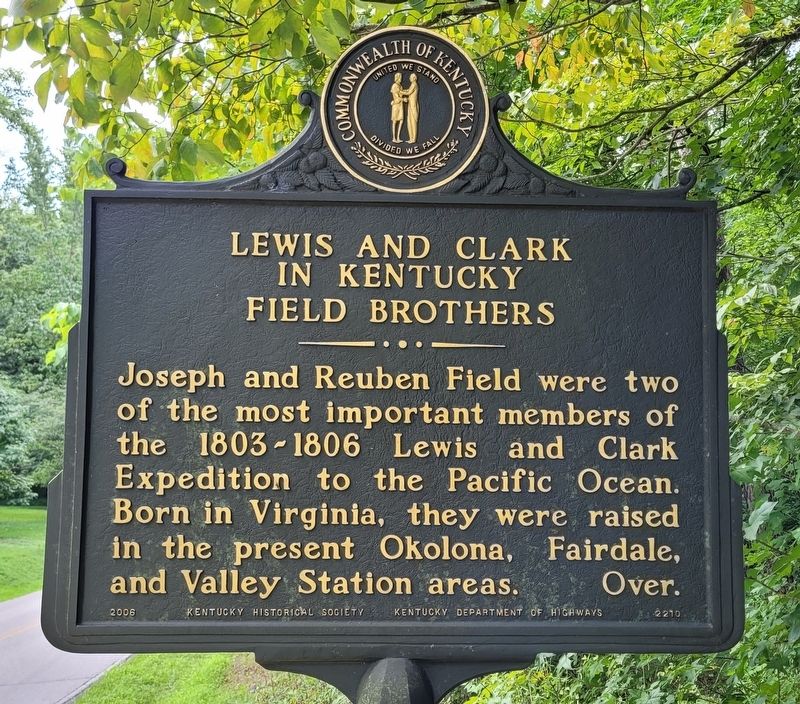 Lewis and Clark in Kentucky Field Brothers Marker image. Click for full size.