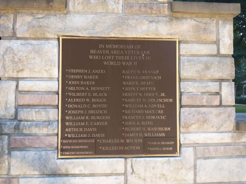 Beaver County World War II Memorial image. Click for full size.